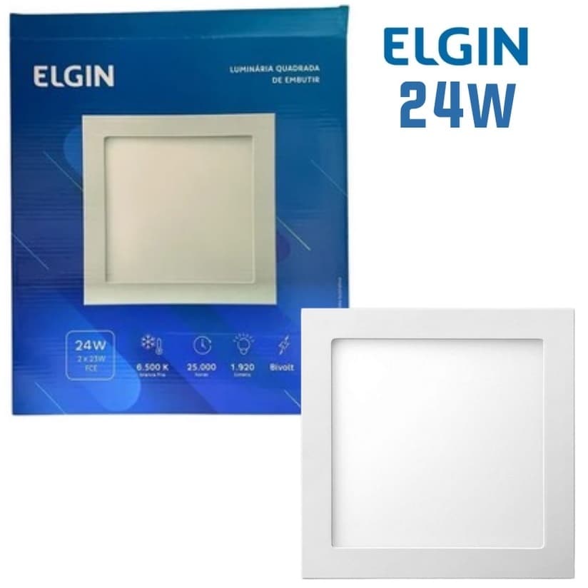 Plafon LED Quadrado 24W Embutir