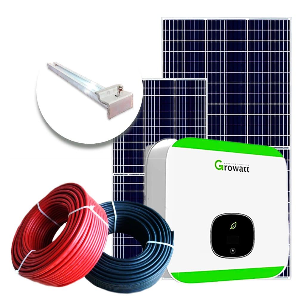 Sistema Fotovoltaico 4kWp Residencial Kit Completo Growatt